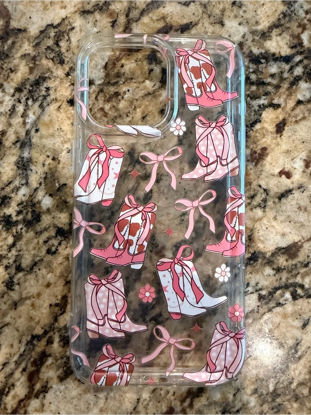 Clear Pink Cowboy Boot iPhone Case - iPhone 15 Pro Max